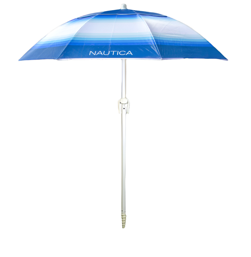 Nautica 7 ft Beach Umbrella – Anchor and Tilt Feature (colors my vary from picture)